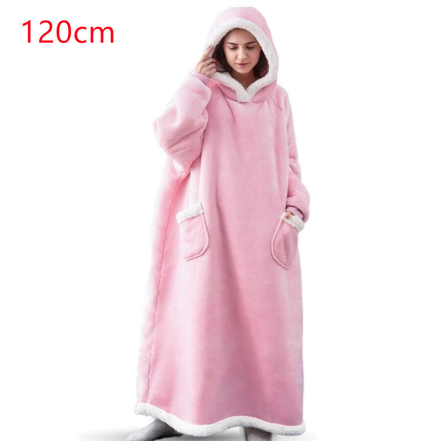 Hoodie Blanket Women Men Oversized Pullover With Pockets