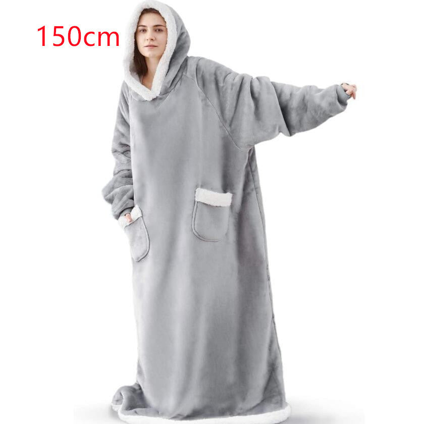 Hoodie Blanket Women Men Oversized Pullover With Pockets