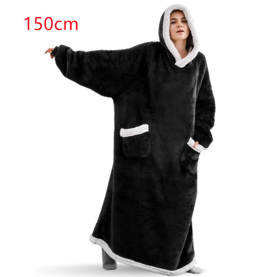 Hoodie Blanket Women Men Oversized Pullover With Pockets