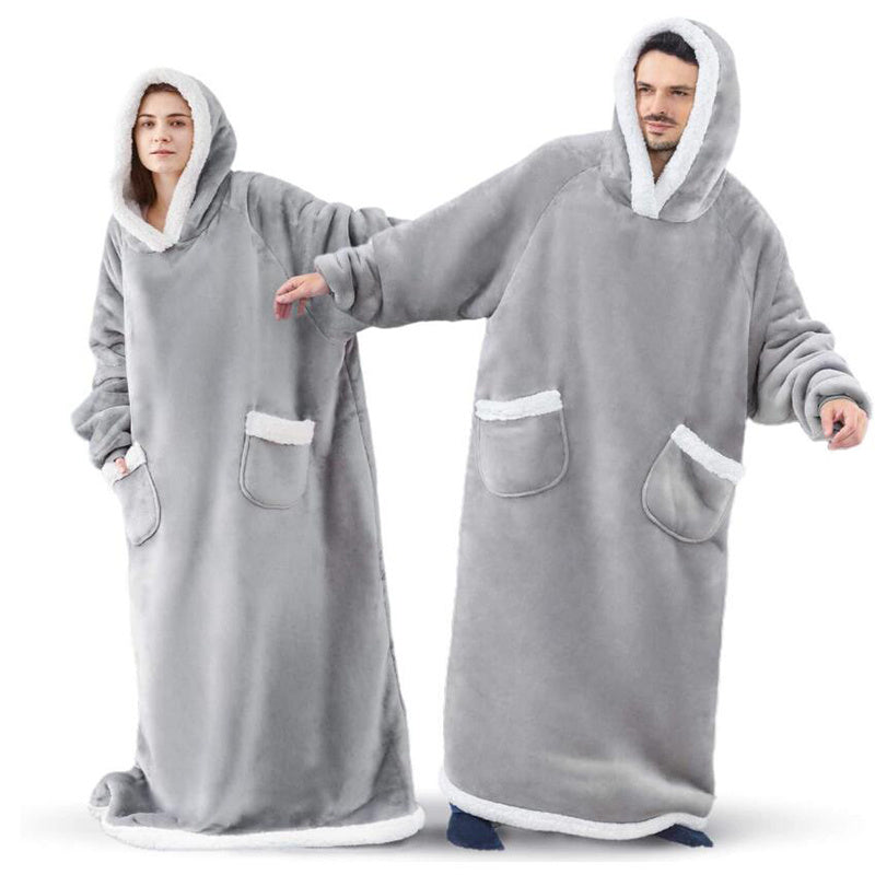 Hoodie Blanket Women Men Oversized Pullover With Pockets