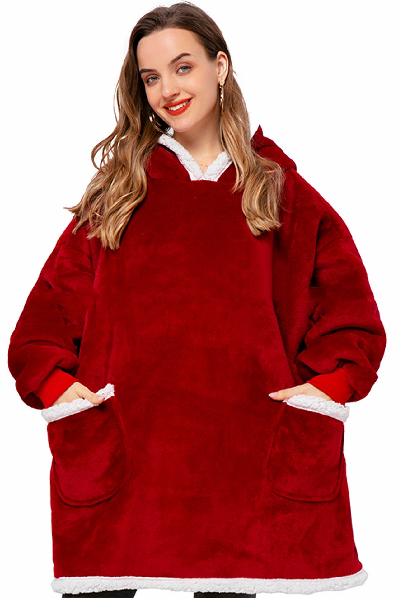 Hoodie Blanket Women Men Oversized Pullover With Pockets