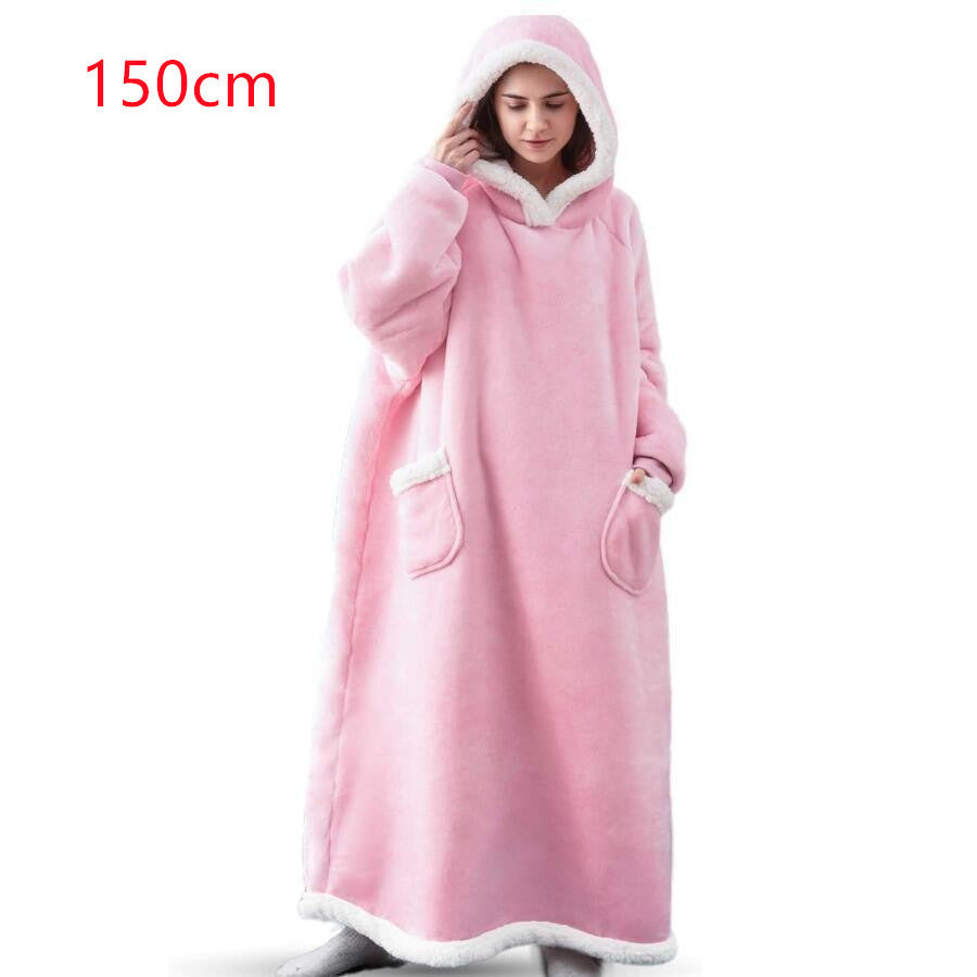 Hoodie Blanket Women Men Oversized Pullover With Pockets