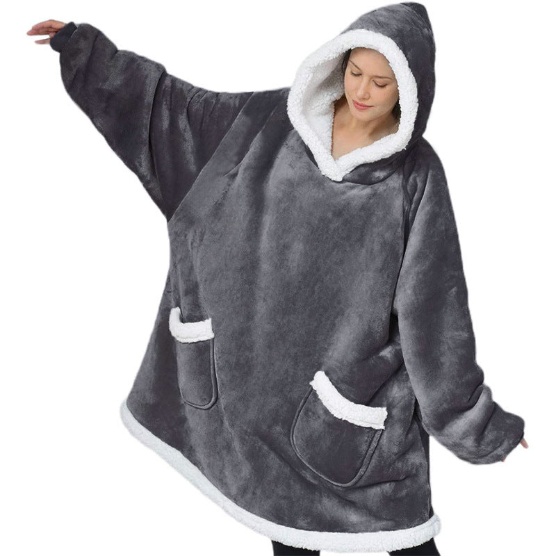 Hoodie Blanket Women Men Oversized Pullover With Pockets