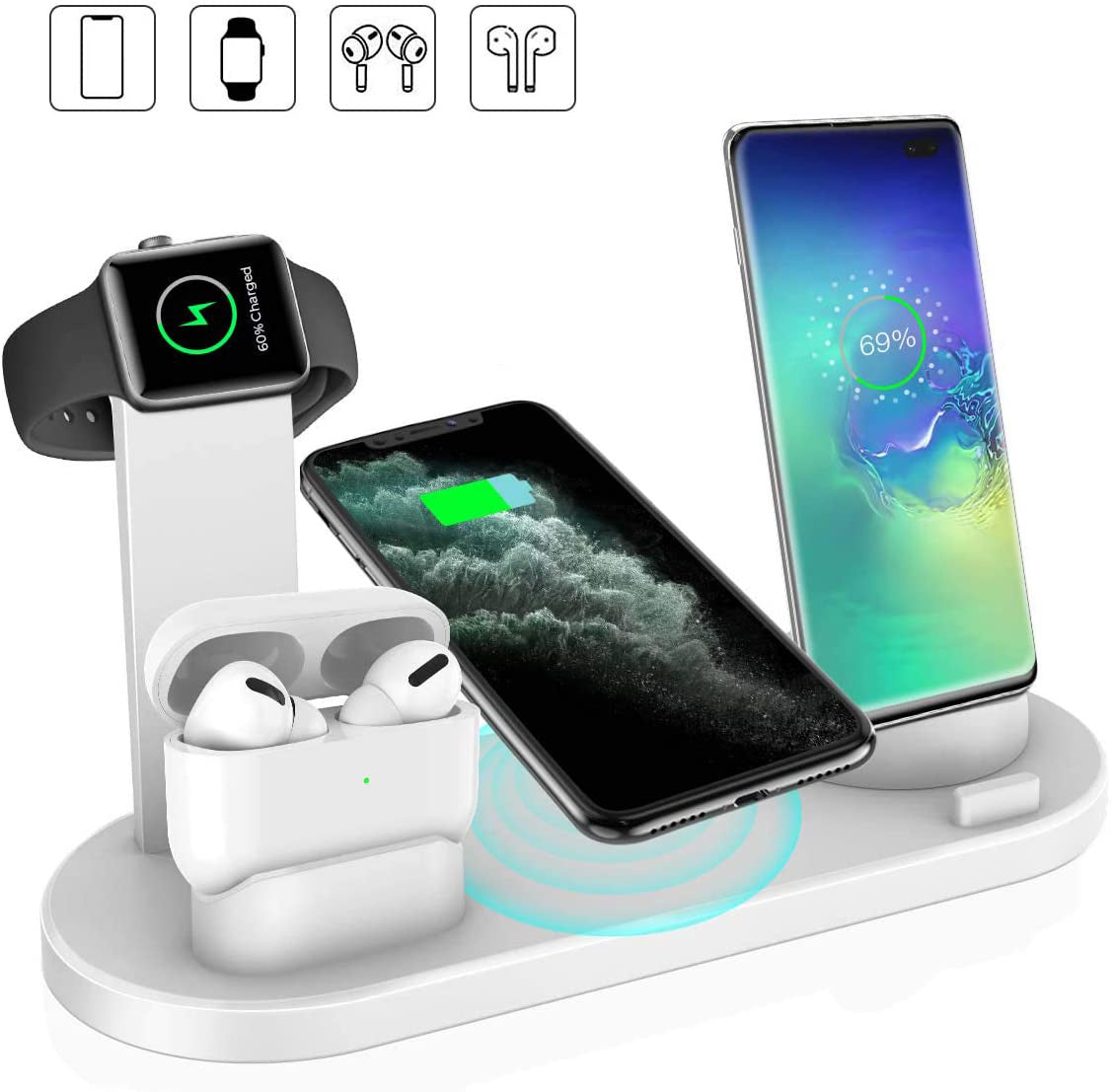 Wireless phone charger 4 in 1