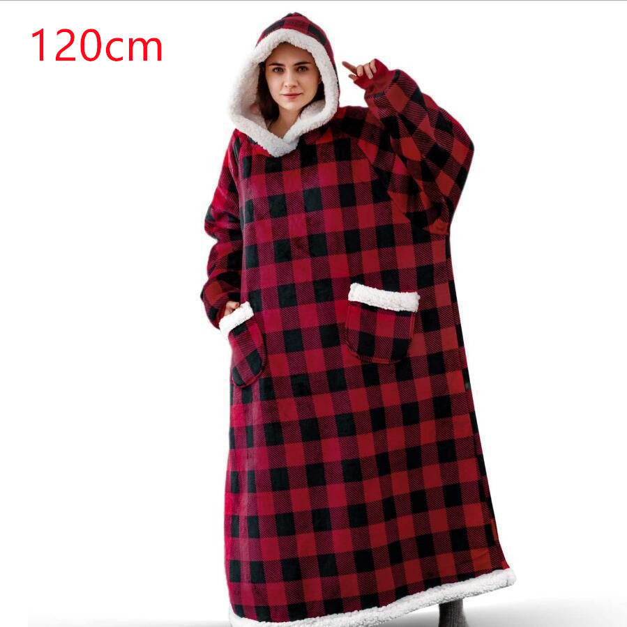 Hoodie Blanket Women Men Oversized Pullover With Pockets