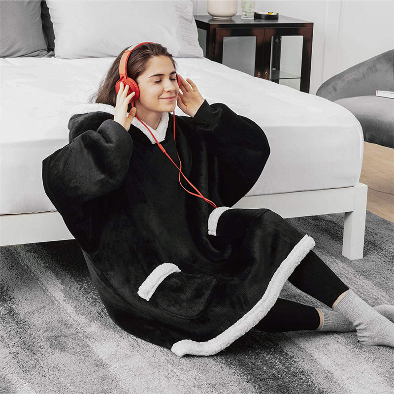 Hoodie Blanket Women Men Oversized Pullover With Pockets