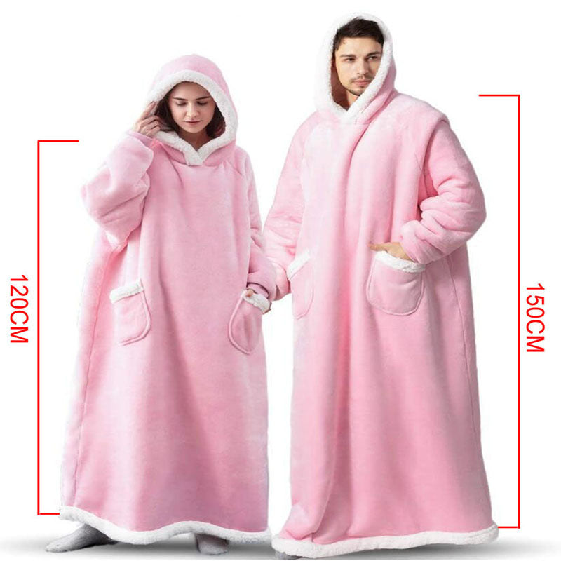 Hoodie Blanket Women Men Oversized Pullover With Pockets