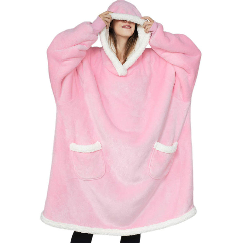 Hoodie Blanket Women Men Oversized Pullover With Pockets