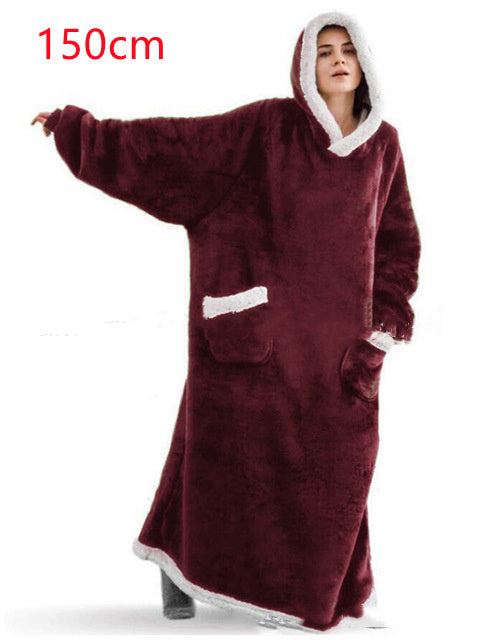 Hoodie Blanket Women Men Oversized Pullover With Pockets