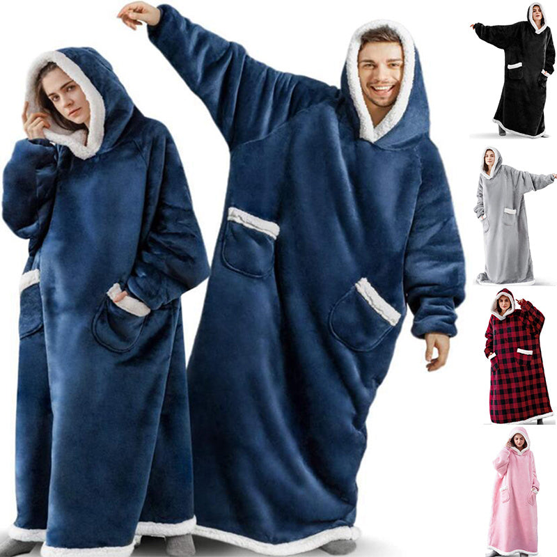 Hoodie Blanket Women Men Oversized Pullover With Pockets