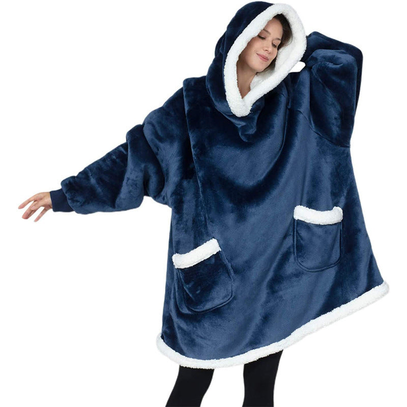 Hoodie Blanket Women Men Oversized Pullover With Pockets